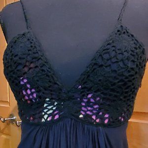 NWOT maxi dress with crohet lined halter top